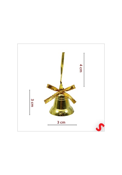 Yılbaşı Ağaç Süsü Çalmayan Çan, 3 Cm - 12 Adet