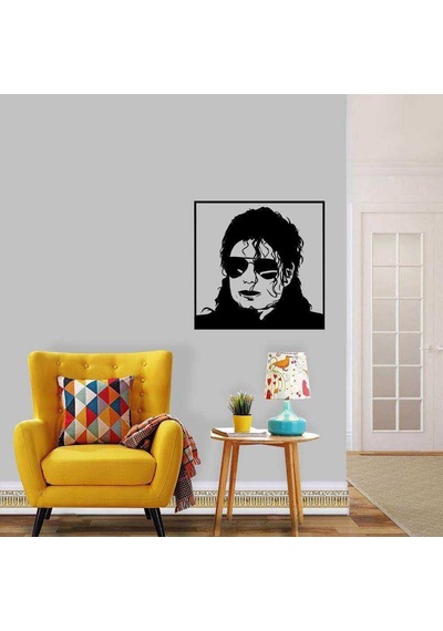 Michael Jackson Silüeti Dekoratif Duvar Sticker, Çıkartma, Etiket Siyah