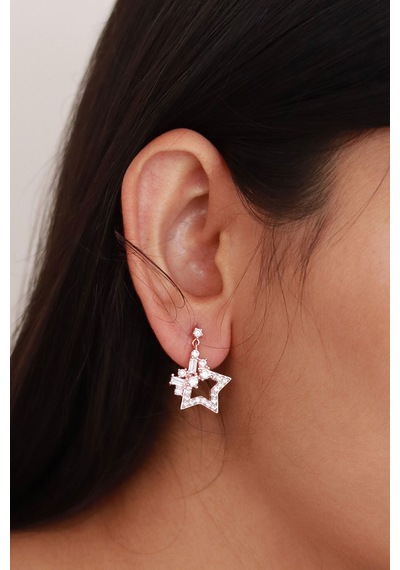 Yıldız Tasarım Zirkon Kadın Gümüş Küpe N11.97497