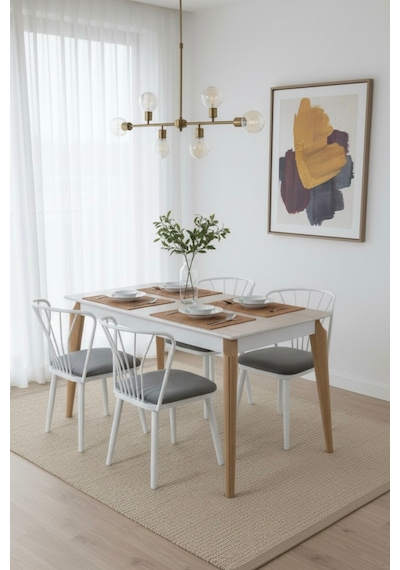 Dfy102 Mdf Yemek Masası Modern Mutfak Masası 4-6 Kişilik Dekoratif Salon, Yemek Odası, Mutfak Masası Traverten - Ceviz Dfy102 Mdf Yemek Masası Modern Mutfak Masası 4-6 Kişilik Dekoratif Salon, Yemek Odası, Mutfak Masası Traverten - Ceviz
