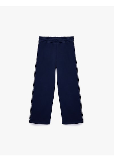 Koton Beli Lastikli Geniş Paça Eşofman Altı Lacivert 7wkg40020ak
