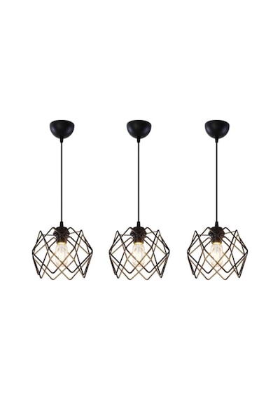 Trend Kitchen 3 Adet Silvano Camsız Avize One Salon,mutfak Sarkıt Avize Siyah