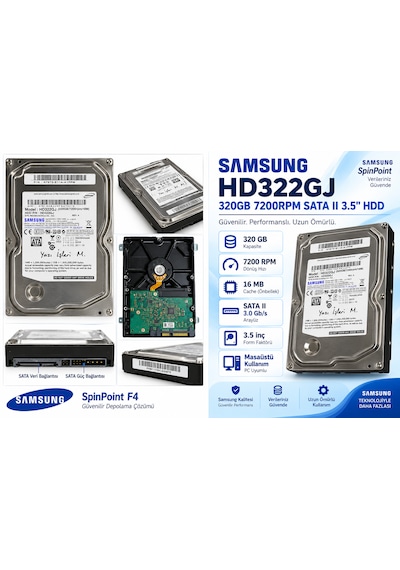 Samsung  Uyumlu Hd322gj 320gb 7200rpm 16mb Sata 3.5" Masaüstü Hdd Hard Disk