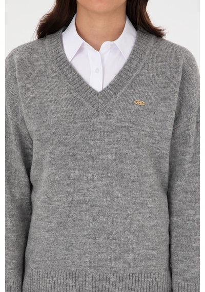 U.S. Polo Assn. U.s. Polo Assn. Kadın Gri Melanj Kazak /triko 50314833-vr086