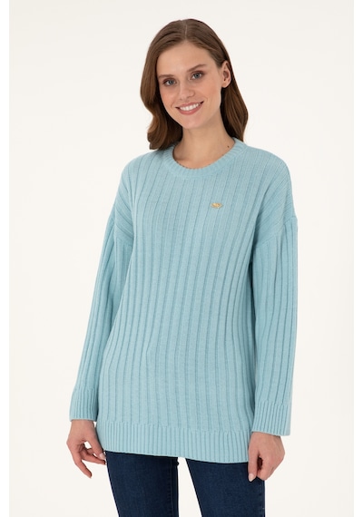 U.S. Polo Assn. Kadın Su Yeşili Bisiklet Yaka Kazak 50297092-VR083