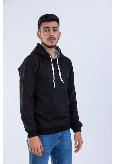 Rafcoll Ünisex Siyah Kapşonlu Sweatshırt