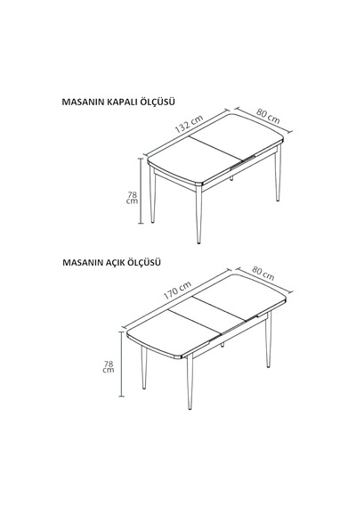 Mutfak Masası Takımı / 6 Kişilik Açılır Masa Sandalye Takımı / Yemek Masası / Masa Takımı - Antrasit Çok Renkli Mutfak Masası Takımı / 6 Kişilik Açılır Masa Sandalye Takımı / Yemek Masası / Masa Takımı - Antrasit Çok Renkli