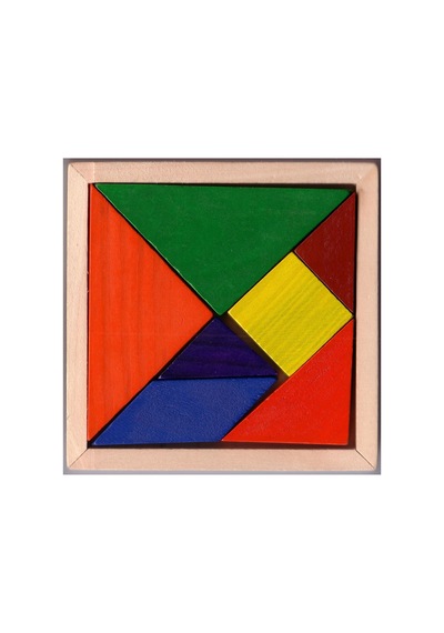 Ahşap Tangram Zeka Gelişim Eğitici Oyuncak Orta Boy Üst Kalite 15 15 Cm