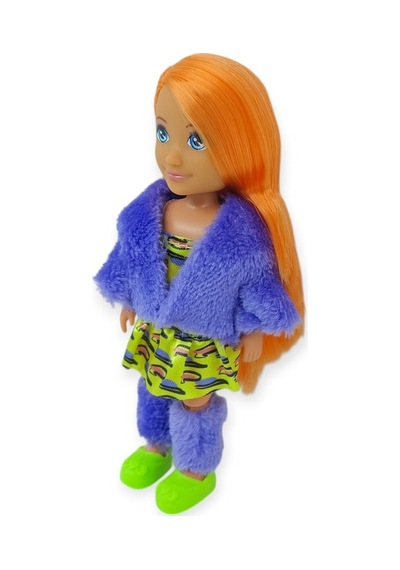 Moda İkonu Bebek Figür 13 Cm - Turuncu Saçlı Neon Şıklık