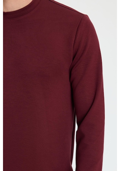 Tudors Erkek Relax Fit Rahat Kesim Uzun Kollu Ekstra Yumuşak Bisiklet Yaka Bordo Sweatshirt-41868 Bordo