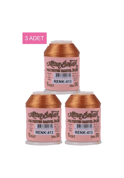 3 Adet Altınbaşak Oya Ve Dantel İpi 20 Gr - Royaleks - No: 413