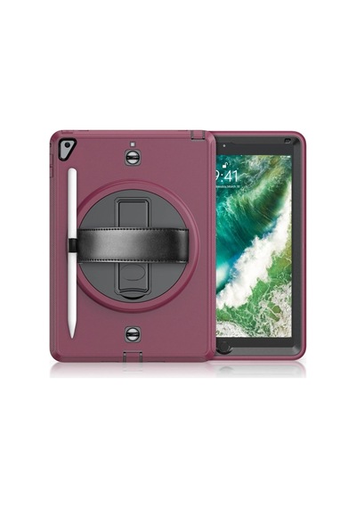 Apple iPad 5 Air 9.7 Kılıf Strap-c Otterbox Tablet Kapak - Mürdüm İtdark35150