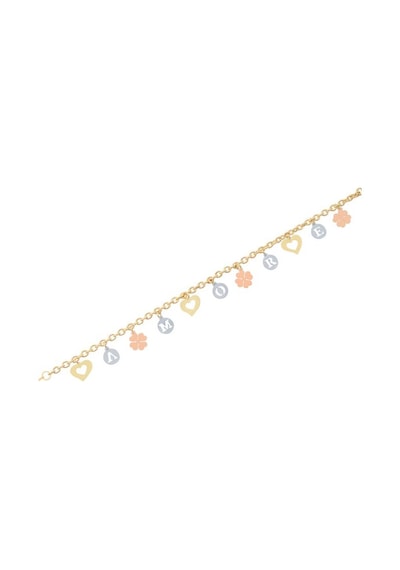 Gülaylar - Altın 14 Ayar Love Bileklik N11.15490 Sarı Altın