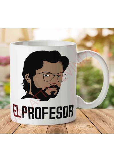 1-971 El Profesör La Casa De Papel İki Tarafı Baskılı Kupa Bardak.jpg