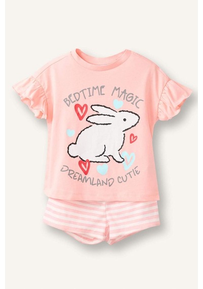 Defacto Fitilli 2li Açık Pembe Pijama Takımı Kız Bebek H9308a526smpn621 Pembe-pn621