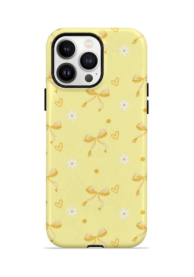 Velvoria Valestra Butter Daisy Bows Apple iPhone Uyumlu 14 Pro Magsafe Koruma Kılıfı Valestra Magline - Butter Daisy Bows