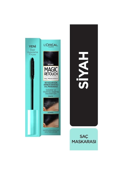 L’Oréal Paris Magic Retouch Beyazlar İçin Anında Kapatıcı Saç Maskarası Siyah 8 ML