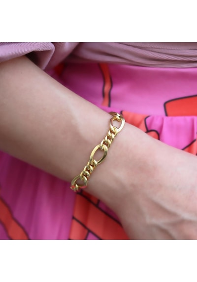 Gurmet Modeli Gold Kaplama Zincir Bileklik Gümüş