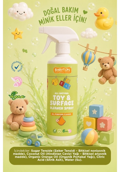 Babyton Oyuncak ve Mama Sandalyesi Temizleyici Sprey 500 ML