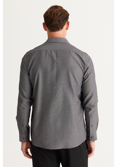 AC&Co / Altınyıldız Classics Erkek Sıyah Slim Fit Dar Kesim Klasik Yaka Armürlü Pamuklu Gömlek Siyah AC&Co / Altınyıldız Classics Erkek Sıyah Slim Fit Dar Kesim Klasik Yaka Armürlü Pamuklu Gömlek Siyah