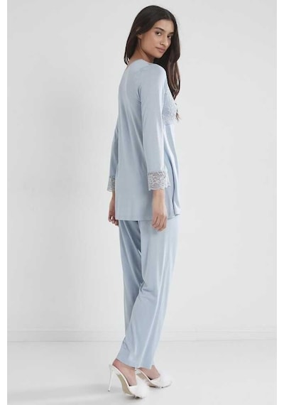 Pierre Cardin Kadın Penye Dantelli Pijama Takımı 1241 Mist 001