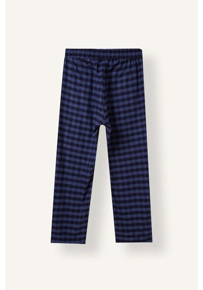 Defacto %100 Pamuk New Regular Fit Kareli Cepli Uzun Boy Flanel Pijama Altı H9669ax26aunv135 Lacivert-nv135
