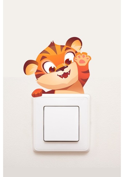 Priz Minik Kaplan Çocuk Odası Dekoratif Priz Sticker