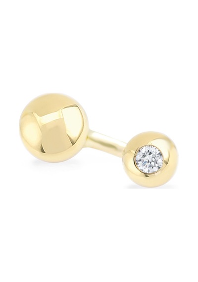 Altın Tektaşlı Büyük Top Göbek Piercing As131pc Altınsepeti Sarı