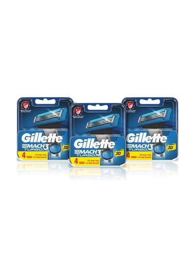 Gillette Mach3 Turbo Yedek Tıraş Bıçağı 3 x 4'lü