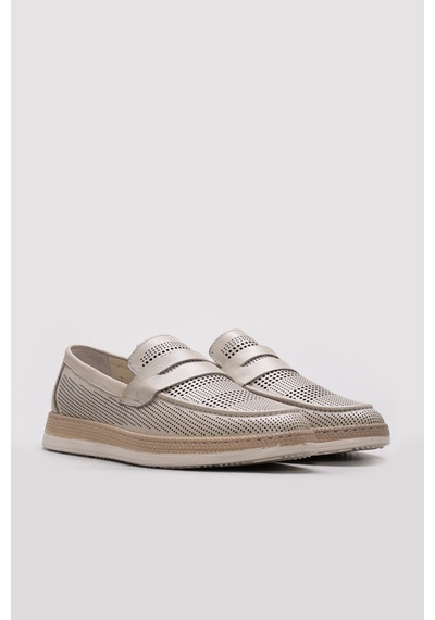 Fast Step Hakiki Deri Erkek Casual Ayakkabı 951ma395 Bej