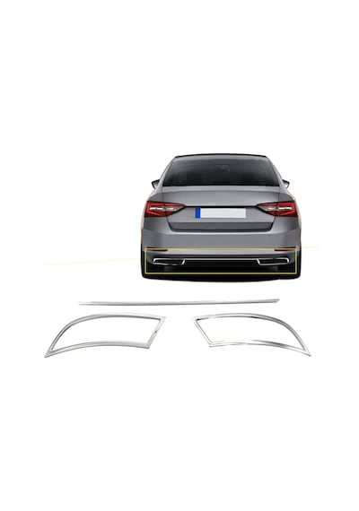 Nova Krom Skoda Superb Krom Egzoz Çıkışı 3 Parça Set 2015-2019