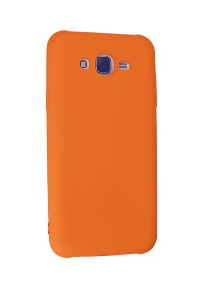 Samsung Galaxy Uyumlu - J7 Kılıf Nano İçi Kadife Silikon - Turuncu