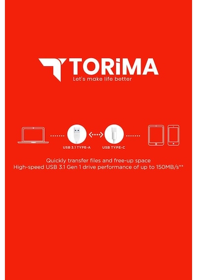 Torima Siyah 64gb Çift Sürücülü Usb-type-c Otg