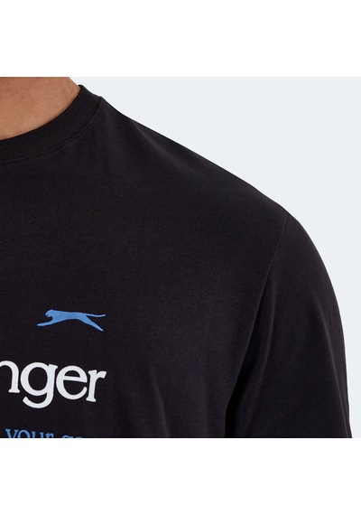 Slazenger KARNEN IN Oversize Erkek Tişört Siyah
