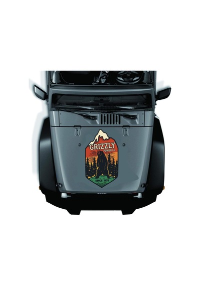 Sticker Usta Grizzly Ayı Avcı Sticker - Doğa Kamp 02111 Renkli 12x7 Cm
