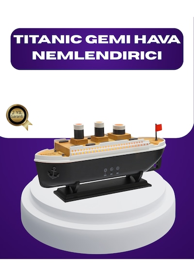 Titanik Gemi Tasarımlı Led Işıklı Hava Nemlendirici Buhar Efektli Oda Difüzörü - Lisinya