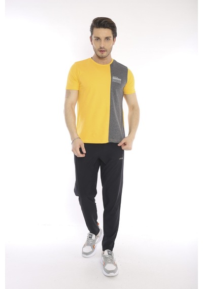 Escetic Erkek Spor, Abd Pike Interlok 1. Kalite Kumaş Sarı Slimfit Bisikl