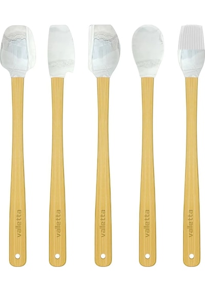 Valletta Indigo 5'li Gri Mermer Bambu Silikon Spatula Seti