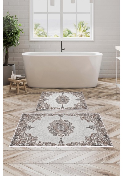 Alanur Trend Kaymaz Taban Dijital Banyo Takımı Kt466 Kahve
