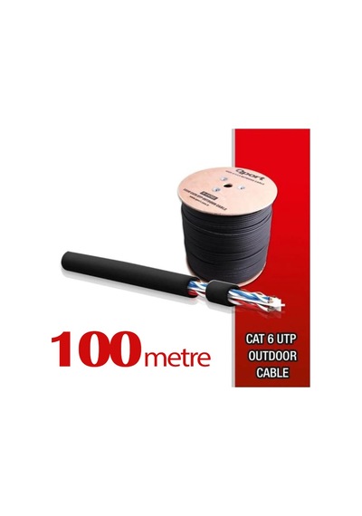 Qport Yüksek Bakır Utp 23Awg 0.58 MM Dış Ortam Cat6 Outdoor Kablo 100 Metre