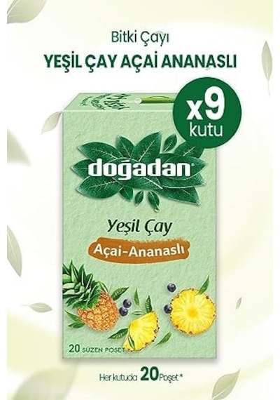Yeşil Çay Açai Ananaslı Bardak Poşet Çay X 9 Adet