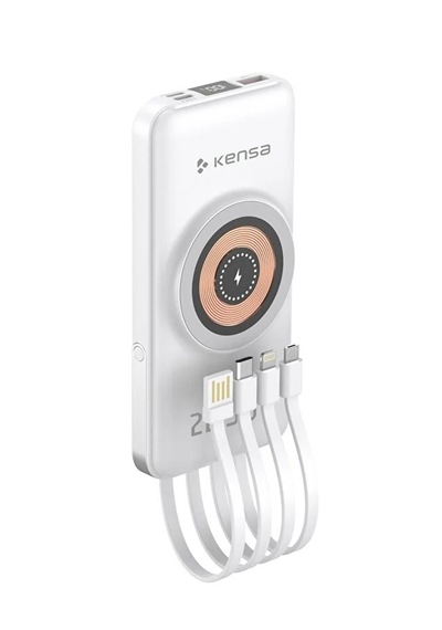 10000 Mah Magsafe Uyumlu Taşınabilir Powerbank Dahili Kablolu 22.5w Scp 20w Pd 15w Wireless Beyaz