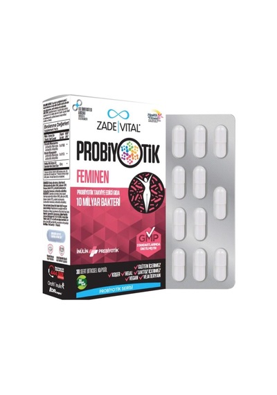 Zade Vital Feminen Probiyotik Takviye Edici Gıda 30 Kapsül