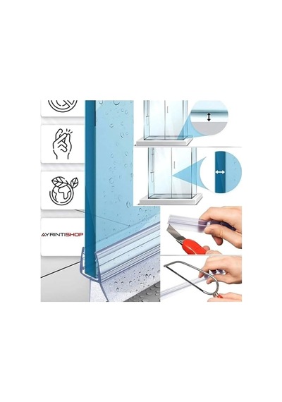 Ayrıntıshop Cam Kabin Alt Suluk Çift Tırnaklı Fitil 60 Cm, 4-6 Mm Cam Uyumlu, Duşakabin Su Sızdırmazlık Fitili, Şeffaf Pvc Conta Diğer