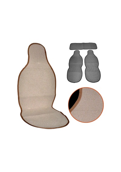 Nyf 56 Terletmez Minder Premium Pamuklu Bej 3 Lü Set 2 Ön Pilot + 1 Arka Oturma
