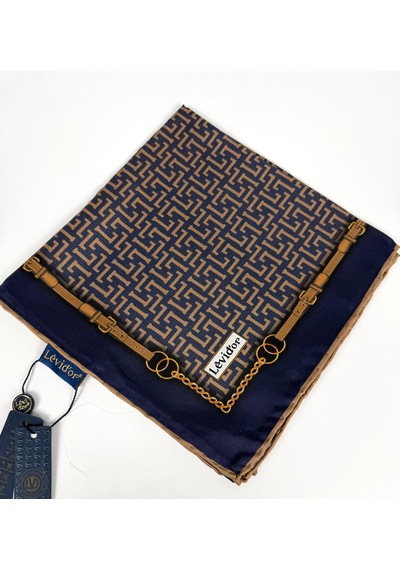 Levidor Twill İpek Eşarp-0943 Lacivert-Gold