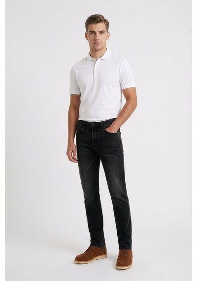Bluew White Erkek Antrasit Slim Fit Likralı Jean Pantolon