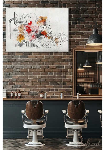Yatay Tekli Kanvas Duvar Tablosu Spor Basketbol Şehir Bina Soyut Çizgi Sanatı Graffiti Çok Renkli
