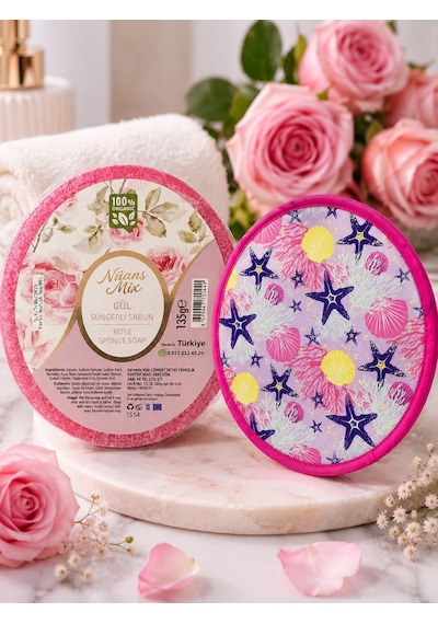 Doğal Handmade Süngerli Sabun, 135 Gr Gül Ağacı