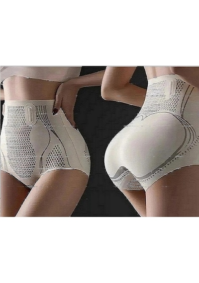 Sauna Suit Kadın İyonizer Dikişsiz Yüksek Bel Korse Külot, V-control Toparlayıcı Kalça Sıkılaştırıcı Külot Korse Ten Rengi